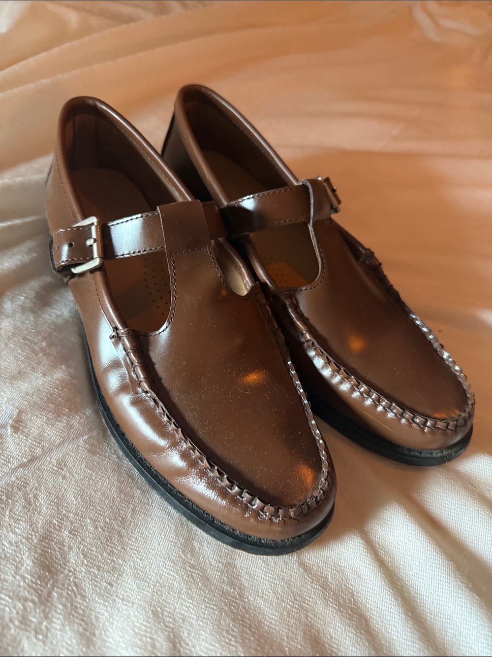 Bass Weejuns Brown Leather Mary Janes 9